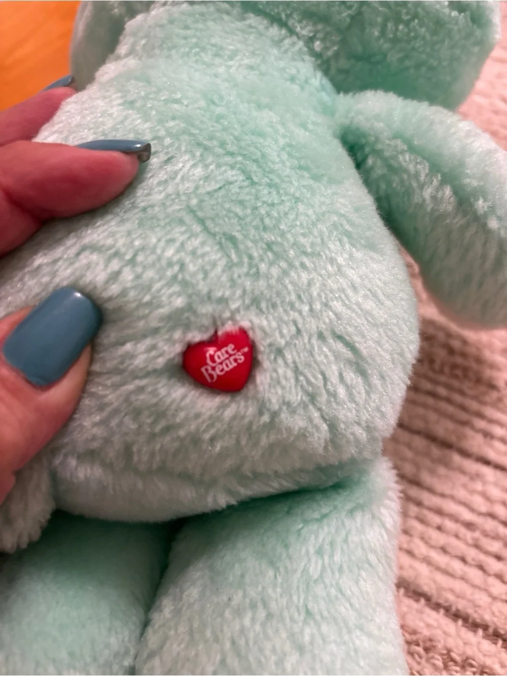 Care Bears Mint Green Plush Bear with Yellow Sunflower Tummy Badge
